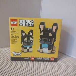 Lego Brick Headz French Bulldog and Puppy 40544 Pets NWT Building Toy Set